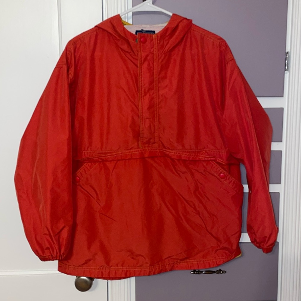 Vintage Lands End Girls size L pullover rain jacket